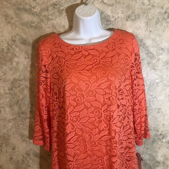 Sandra Darren Pull-Over Floral Lace Dress - Picture 2 of 13